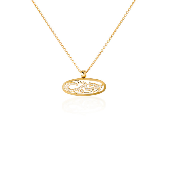 Hobb Necklace (Love) (White Diamonds, Oval)