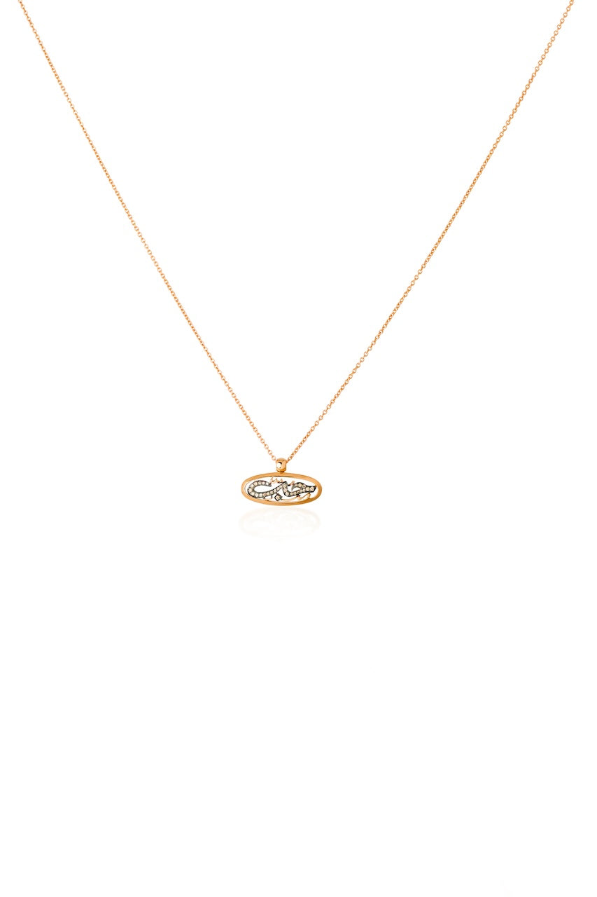 Hobb Necklace (Love) (Brown Diamonds, Oval)